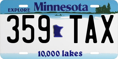 MN license plate 359TAX