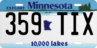 MN license plate 359TIX