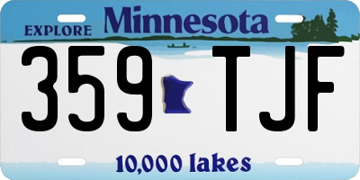 MN license plate 359TJF