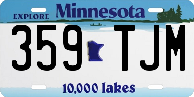 MN license plate 359TJM