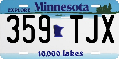 MN license plate 359TJX