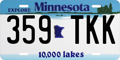 MN license plate 359TKK