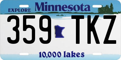 MN license plate 359TKZ