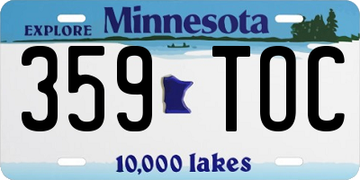 MN license plate 359TOC
