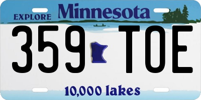 MN license plate 359TOE