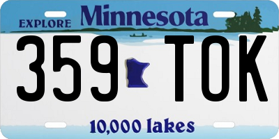 MN license plate 359TOK