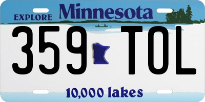 MN license plate 359TOL