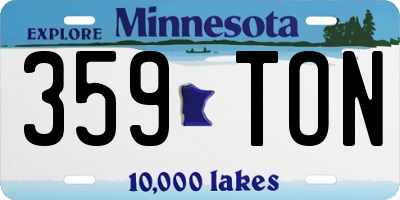 MN license plate 359TON
