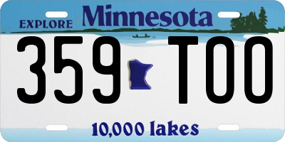 MN license plate 359TOO