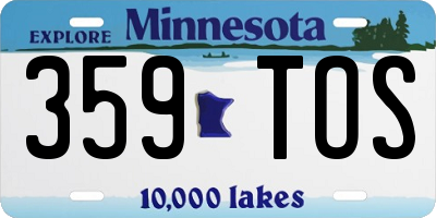 MN license plate 359TOS
