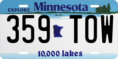 MN license plate 359TOW