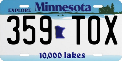 MN license plate 359TOX