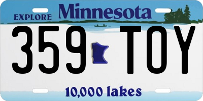 MN license plate 359TOY
