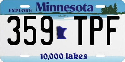 MN license plate 359TPF