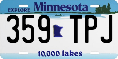 MN license plate 359TPJ