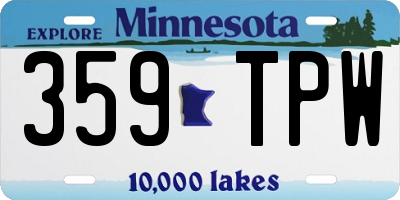 MN license plate 359TPW