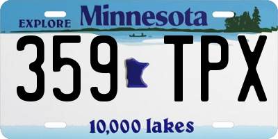 MN license plate 359TPX