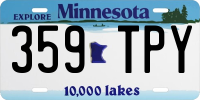 MN license plate 359TPY