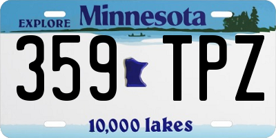 MN license plate 359TPZ