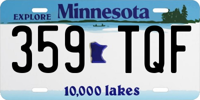MN license plate 359TQF
