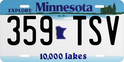MN license plate 359TSV