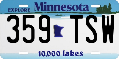 MN license plate 359TSW