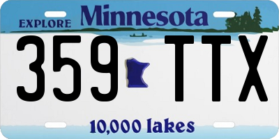 MN license plate 359TTX