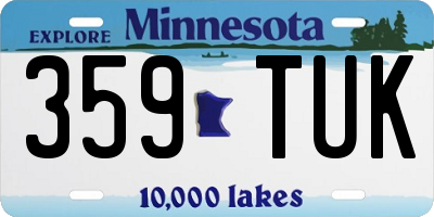 MN license plate 359TUK