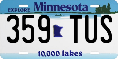 MN license plate 359TUS