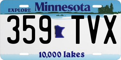 MN license plate 359TVX