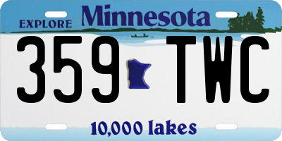 MN license plate 359TWC