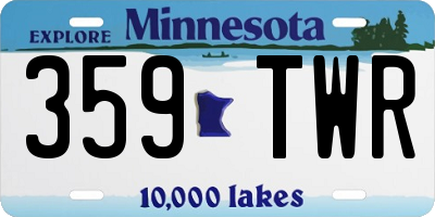 MN license plate 359TWR
