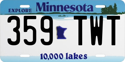 MN license plate 359TWT