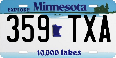 MN license plate 359TXA