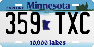 MN license plate 359TXC