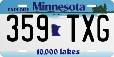 MN license plate 359TXG