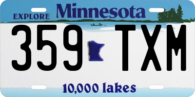 MN license plate 359TXM
