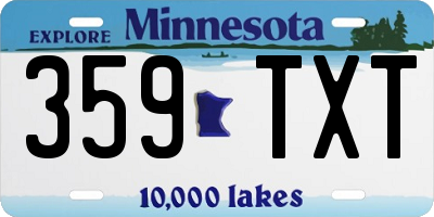 MN license plate 359TXT