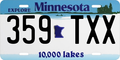 MN license plate 359TXX
