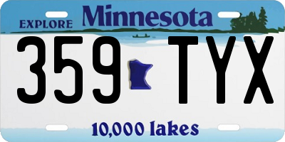 MN license plate 359TYX