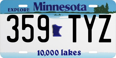 MN license plate 359TYZ