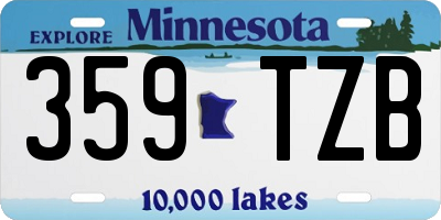 MN license plate 359TZB