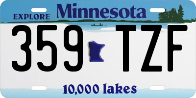 MN license plate 359TZF