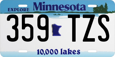 MN license plate 359TZS
