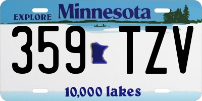 MN license plate 359TZV