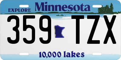 MN license plate 359TZX