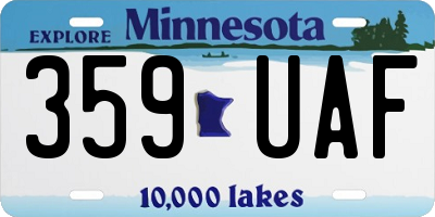 MN license plate 359UAF