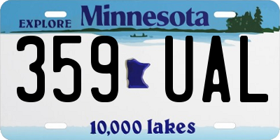 MN license plate 359UAL