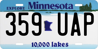 MN license plate 359UAP