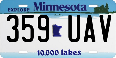 MN license plate 359UAV